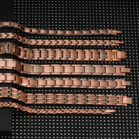 Vinterly Magnetic Bracelet Men Pure Copper Energy Health Bracelet Male Chain Link Vintage Magnetic Copper Bracelets & Bangles ► Photo 1/6
