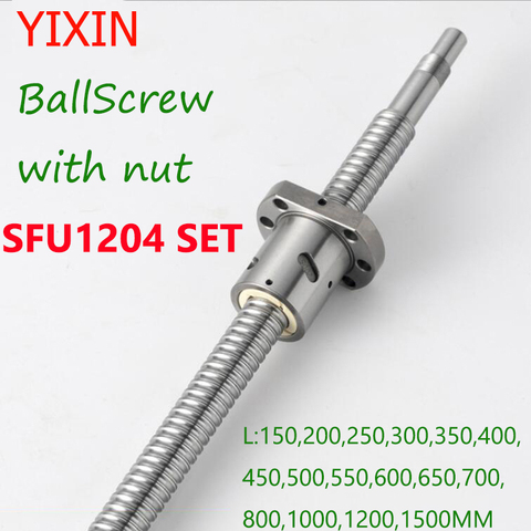 SFU1204 Ball Screw 250mm 300 350 400 450 500 550 600 650 800 1000 1500mm BallScrew With 1204 Flange Single Ball Nut End Machined ► Photo 1/5