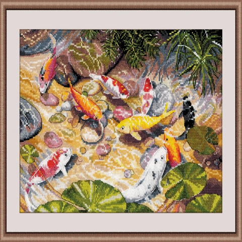 YIHAN Embroidery 9 Koi Carps Cross Stitching Kits with 14CT Aida Counted Canvas & Free Shipping for Housewarming ► Photo 1/5