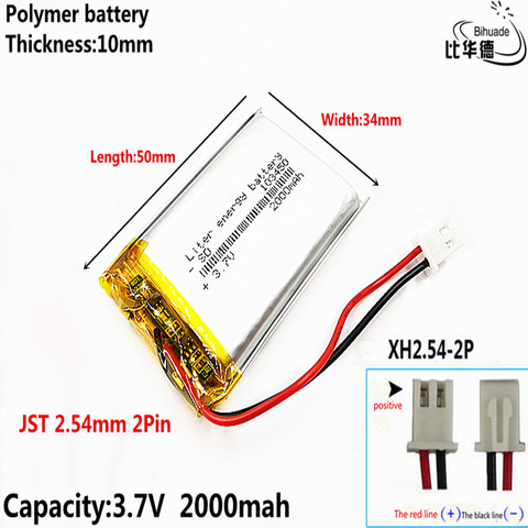 Free shipping Small pudding kid-learning story machine 103450 general charging 3.7 v lithium polymer battery 2000 mah batteries ► Photo 1/5