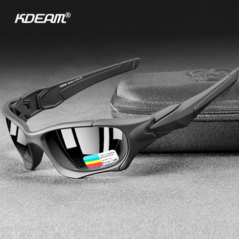 KDEAM Brand Outdoor Sports Polarized Sunglasses Men Curve Cutting Frame Stress-Resistant Lens Sun Glasses UV Travel Goggles M13 ► Photo 1/6