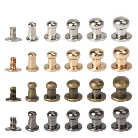20Sets Metal Alloy Knob Screw Rivets Studs DIY Crafts Leather Belt Watchband Round Monk Head Rivets Spikes Decor Nail Buckles ► Photo 1/6