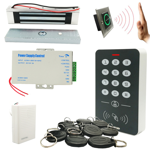 DIY Full 125khz RFID Door Access Control System Kits with 12V5A Power NO NC Lock Door Bell ► Photo 1/5