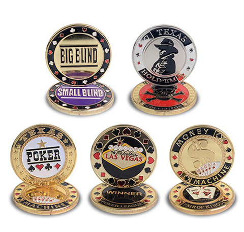 Poker Card Guard Protector Metal Token Coin with Plastic Cover Texas Poker Chip Set Poker Hot Quality LAS VEGAS Button Game ► Photo 1/6