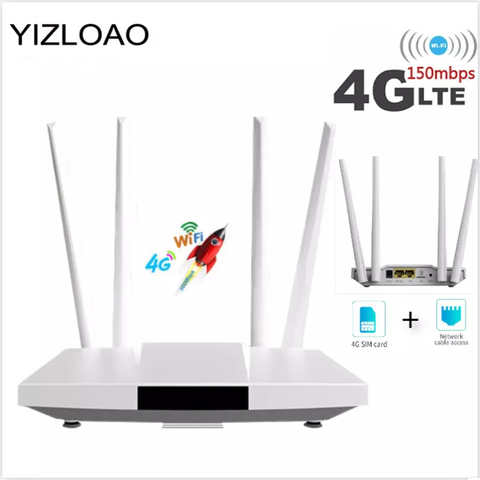 YIZLOAO Router US Unlocked 4G LTE Wifi 4 Antennas sim card slot RJ45 LAN  Port Mobile Hotspot 32 Wifi users Wireless Modem CPE - Price history &  Review