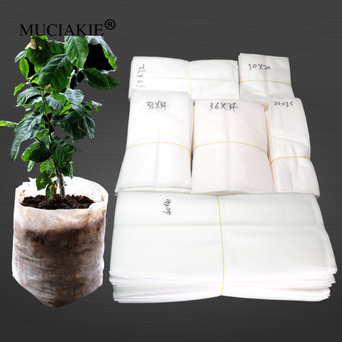 MUCIAKIE 10-50PCS Biodegradable Non-woven Nursery Bags Plant Grow Fabric Seedling Pots Ventilate Growing Planting Bags ► Photo 1/6
