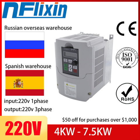 For Russian! 0.75KW- 5.5KW For water pump Frequency Inverter 1phase 200v input 3 phase 200v output VFD 220V NFlixin ► Photo 1/6