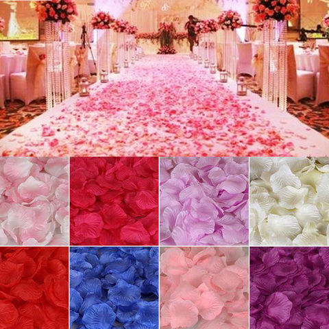 100-5000pcs Romantic Colorful Artificial Rose Petals For Wedding,Party 11Colors, 4.5*4.5cm Fake Petals 5Z ► Photo 1/6