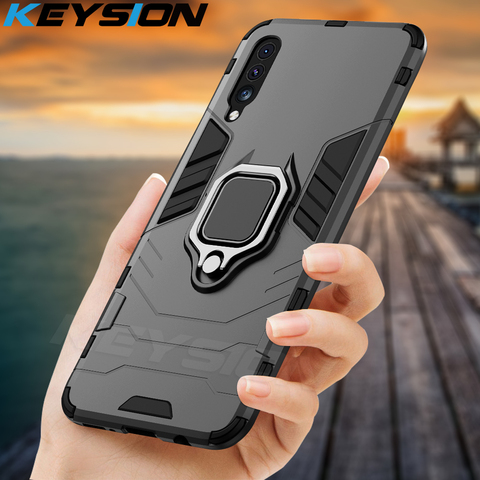 KEYSION Shockproof Armor Case for Huawei Honor 30i 30S Ring Stand Silicone + PC Phone Back Cover for Huawei Honor 30 Pro+ Plus ► Photo 1/6