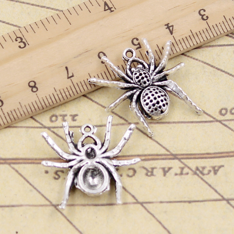 10pcs Charms Spider Halloween 25x26mm Tibetan Silver Color Pendants Antique Jewelry Making DIY Handmade Craft Pendant ► Photo 1/1