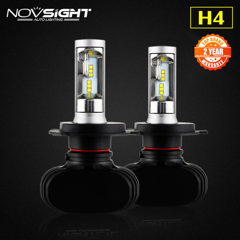 NOVSIGHT H4/9003/HB2 50W/set 25W 8000LM White 6500K CSP LED Fog Lamp Bulb Auto Car Headlight Conversion H4 hi/lo Beam D45 ► Photo 1/6