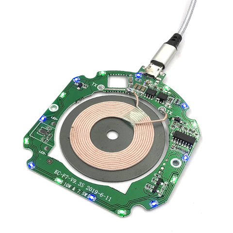 Wireless Charging DIY Qi Standard Transmitter Module Accessories Sensitive PCB Circuit Board Universal Stable Micro USB Port ► Photo 1/6