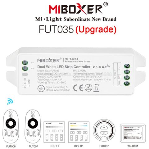 Miboxer FUT035 (Upgrade) 4-Zone Color Temperature Dual White LED Strip Controller Smartphone APP / 2.4G RF / Alexa Voice Control ► Photo 1/6