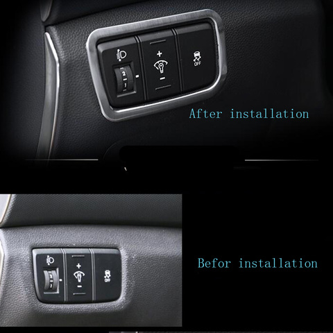 ABS Chrome Interior Mouldings Headlight switch frame cover Trim Car Styling For Hyundai ix25 Creta Accessories 2022 hxh ► Photo 1/3