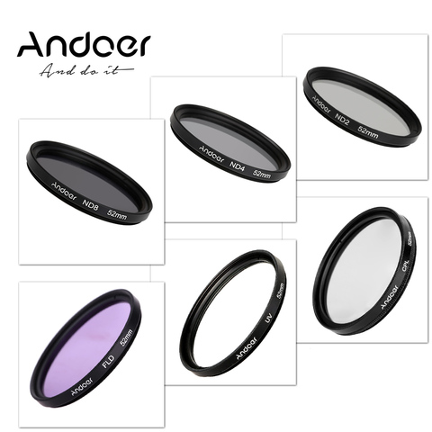 Andoer 52mm/55/58/62/67/72/77/49mm UV+CPL+FLD+ND(ND2 ND4 ND8) Photography Filter Kit Set for Nikon Canon Sony Pentax DSLRs ► Photo 1/5