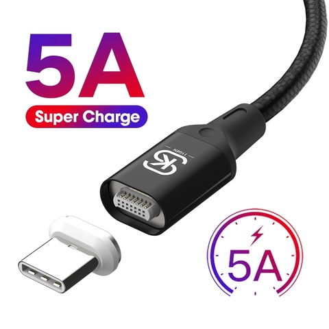 SIKAI 5A Magnetic Charging Cable  Super Quick QC 4.0 Micro USB C Data Cable For Huawei p40 Honor 30 p40 Pro mate 40 ► Photo 1/6