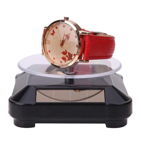 Swivel Plates Solar Showcase 360 Turntable Rotating Jewelry Watch Ring Phone Stand Display Jewelry Organizer Hard Display Stand ► Photo 1/6