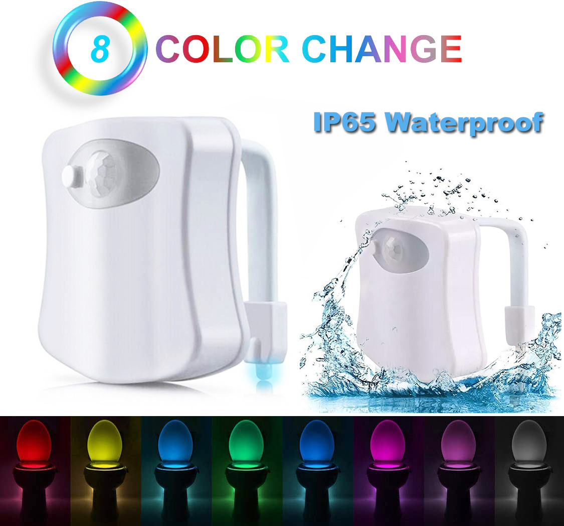 Buy Online 8 Color Auto Changing LED Toilet Bowl Light Motion Sensor