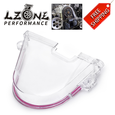 FREE SHIPPING - CLEAR CAM GEAR COVER TIMING BELT COVER TURBO CAM PULLEY WITH PQY STICKER FOR HONDA 96-00 EK JR6337 ► Photo 1/6