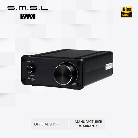 SMSL SA-36A Pro AMP HIFI Big Power Digital Integrated Tripath Stereo Amplifier with 12V 3.8A Power Adaptor Black Silver Gold ► Photo 1/6