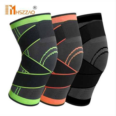 1 Pcs Riding kneepad Sports Kneepad Men Pressurized Elastic Knee Pads Support Fitness Gear Basketball Volleyball Brace Protector ► Photo 1/6