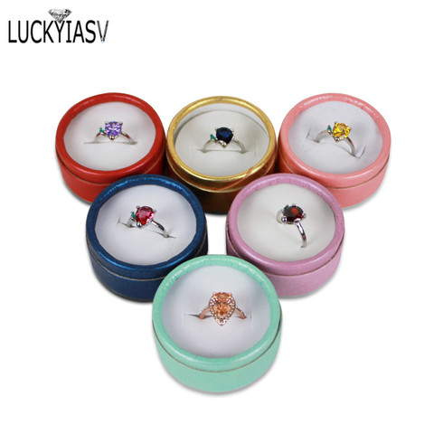 Wholesale 24pcs/lot Multi-color Bow Small Round Ring Box Stud Earrings Jewelry Box Gift Box For Ring Display Jewelry Earring Box ► Photo 1/6