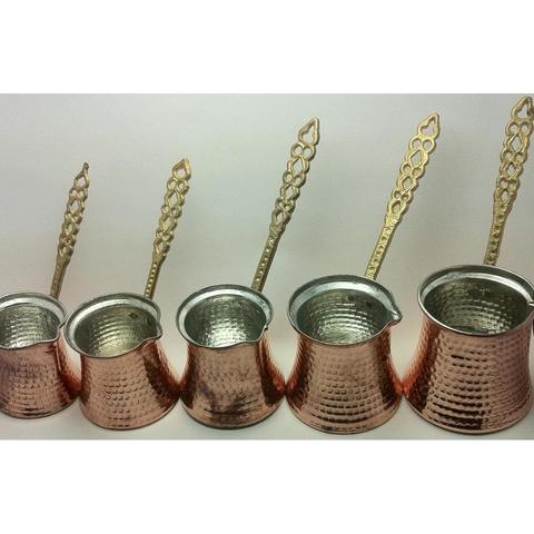 Traditional Barista Turkish Coffee Pot Drip Coffee, Cezve, Ibrik,Hand Hammered Copper Maker, Jezve TRACKING RED handmade ► Photo 1/5