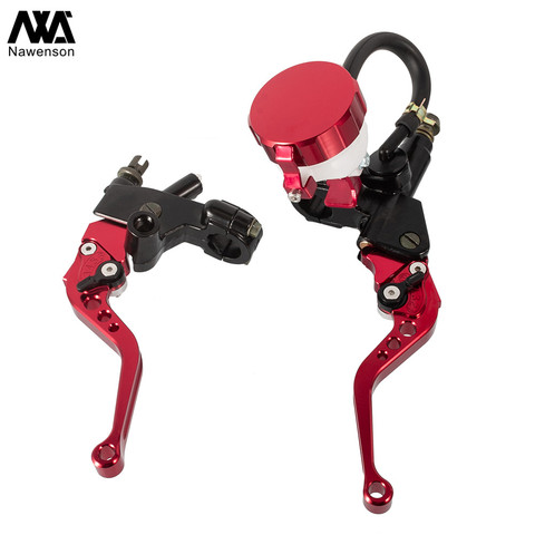 CNC Aluminum Hydraulic Cylinder Master Reservoir Brake Lever Cable Clutch Handle Set for 250CC to 500CC Motorcyle ► Photo 1/6