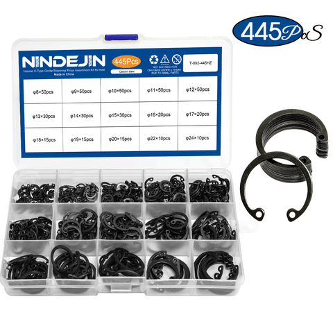445pcs C type internal circlip retaining rings assortment kit for hole stainless steel carbon steel circlip snap rings DIN472 ► Photo 1/6