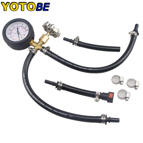Quick Connected Fuel Injection Pump Pressure Tester Gauge with Valve 0-100PSI ► Photo 1/3