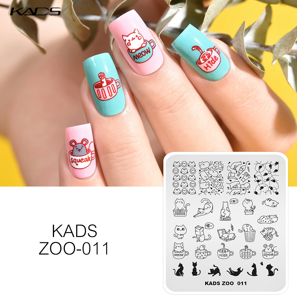 Cheap KADS Nail Stamp Plate Zoo 018 Nail Art Template Lion Tiger