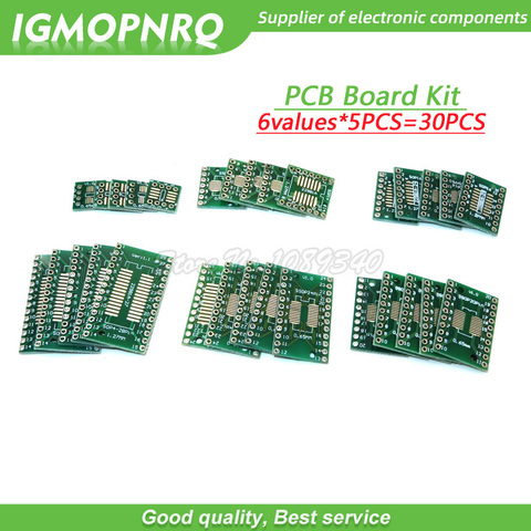 30PCS PCB Board Kit SMD Turn To DIP Adapter Converter Plate FQFP SOP8 SOP14 SOP16 SOP20 SOP28 QFP SOP 8 14 16 20 28 ► Photo 1/2