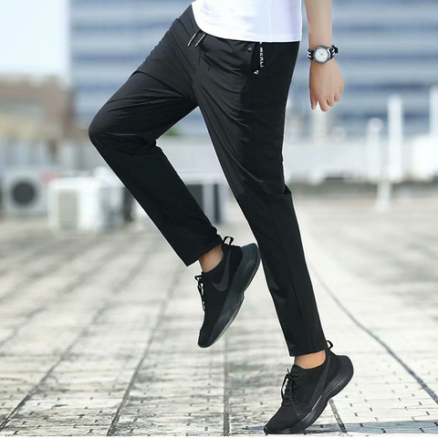 New Casual Men's Pants Fashion Streetwear Quick dry Breathable Sweatpants Male Trousers Hip Hop Micro elastic force Men Pants ► Photo 1/6