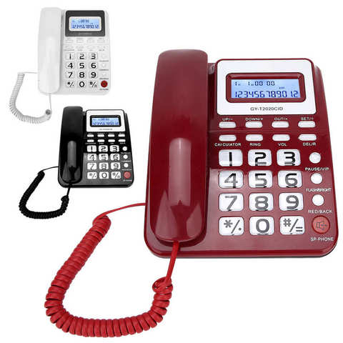 GY-T2022CID Wired Telephone with Speaker Voice Recorder Caller ID Display Calculater telefono fijo para casa landline phone ► Photo 1/6