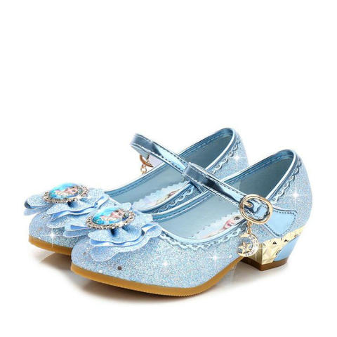 Children Leather Elsa Sandals Child High Heels Girls Princess Summer Anna Shoes Chaussure Enfants Sandals Party Shoes eu 24-36 ► Photo 1/6
