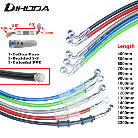 Universal 400 To 2200mm Motorcycle Hydraulic Reinforced Brake Clutch Oil Hose Line Pipe For KTM ATV Dirt Pit Racing Bike ► Photo 1/6
