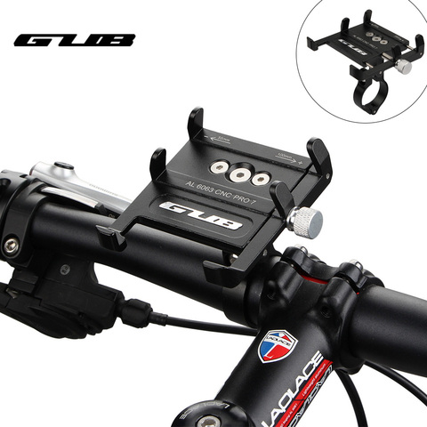 GUB PRO7 Mobile Phone Holder For Bicycle Handlebar Aluminum Alloy Iphone Bracket Motor Bike Phone Stand Bike Accessories Black ► Photo 1/6