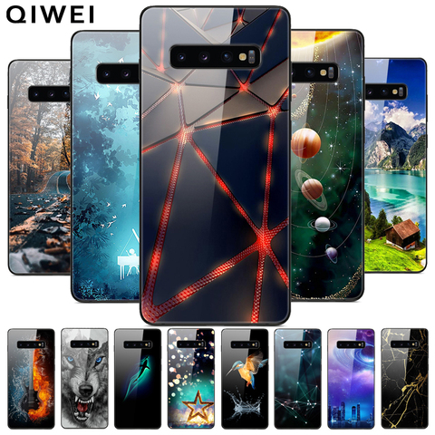 For Samsung S10 Plus Case Tempered Glass Hard Phone Back Cover coque For Samsung Galaxy S10E S 10 5G S10plus bumper cases capa ► Photo 1/6
