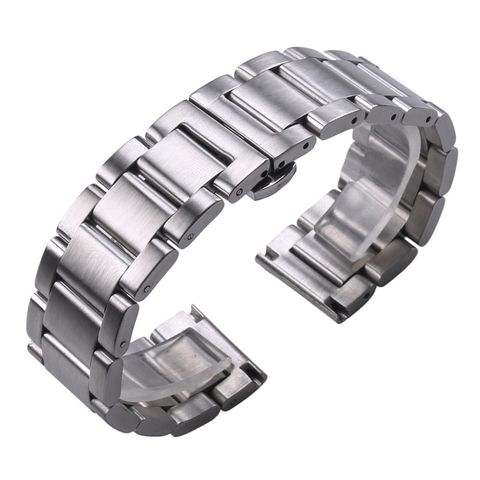 Solid 316L Stainless Steel Watchbands Silver 18mm 20mm 21mm 22mm 23mm 24mm Metal Watch Band Strap Wrist Watches Bracelet ► Photo 1/6