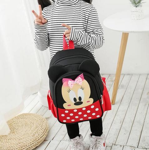 Disney Mickey Minnie Mouse Bag Nylon Backpack Girls School Bag High Quality Satchel Book Bag School Backpack For Children's ► Photo 1/6