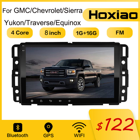 Android 2 Din GPS Radio Car Player for GMC 2007-2012 Sierra Yukon Denali Acadia Savana Chevrolet Express Traverse Equinox No DVD ► Photo 1/6