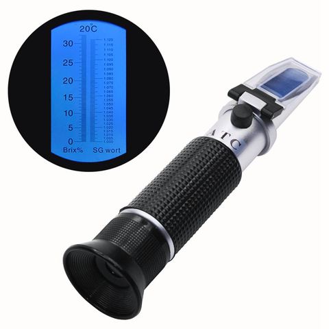 Beer Wort and Wine Refractometer, Dual Scale - Specific Gravity 1.000-1.120 and Brix 0-32%, Replaces Homebrew Hydrometer (Alumin ► Photo 1/6