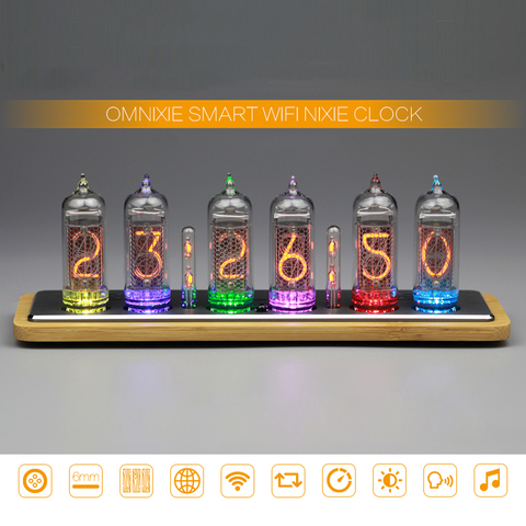 Omnixie IN-14 Glow Digital Tube Clock LED Color Change Creative Home Clock  Nixie Clock Ultra-Thin Intelligent WIFI ► Photo 1/5