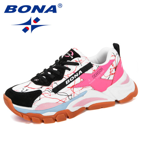 BONA 2022 New Designers Mesh Breathable Running Shoes Women Outdoor Walking Shoes Woman Fashion Sneakers Ladies Jogging Footwear ► Photo 1/5