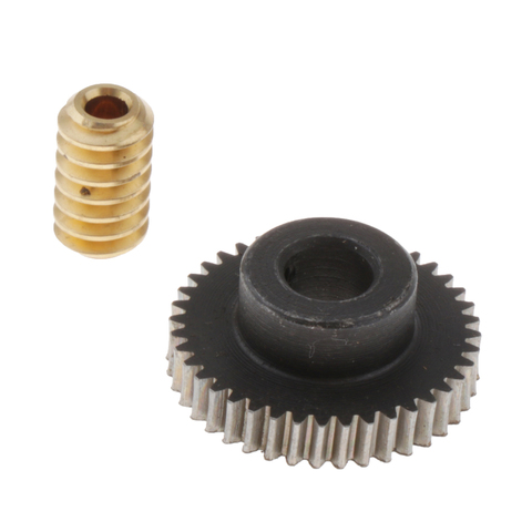 40T Steel Worm Gear Wheel + 6mm Hole Diameter Brass Worm Gear Shaft 0.5 Modulus Set 1:40 Reduction Ratio Drive Gear Box ► Photo 1/6