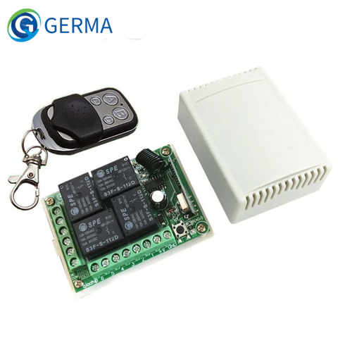 GERMA 433Mhz Universal Wireless Remote Control Switch DC12V 4CH Relay Receiver Module + 4 CH RF Remote 433 Mhz Transmitter DIY ► Photo 1/6