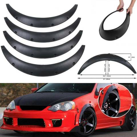 Samger 4x Universal Flexible Car Mudguards Mud Splash Guards Mud Flaps Fender Flares Extra Wide Body Wheel Arches ► Photo 1/6