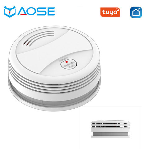 YAOSE Tuya WIFI Fire Smoke detector security alarm system for garden smokehouse home office SmartLife APP control fire alarm ► Photo 1/6