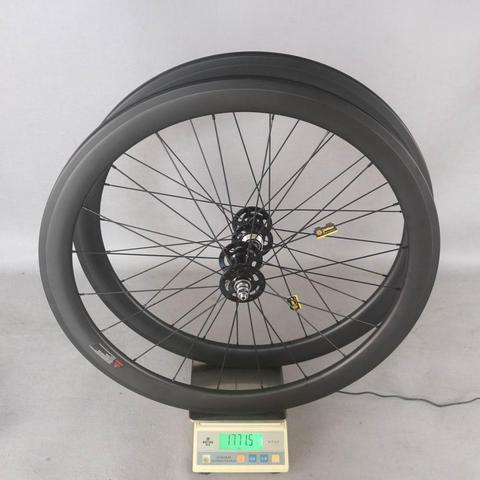fixed gear wheels novatec hubs  track bike 50mm Clincher Carbon wheels  fixed gear wheels 700C wheelset fixie bike ► Photo 1/6