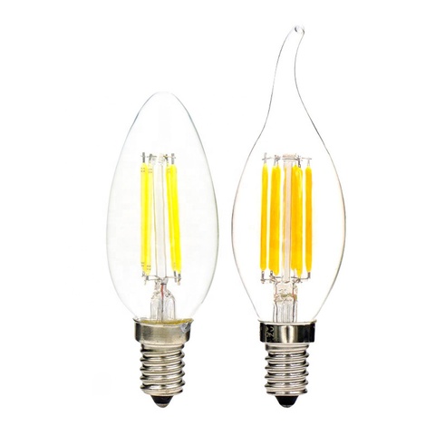 New Design Energy Saving Lamp 4W 8W 12W E14 LED Candle Bulb 220V C35 C35L LED Filament Light Bulb 360 Degree Lamps ► Photo 1/6